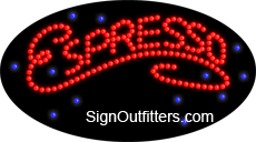 Espresso with Cup Graphic LED Sign - Flashing Design