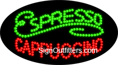 Espresso/Cappuccino with Foam Graphic LED Sign - Flashing Design