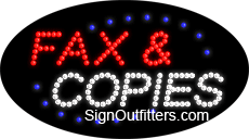 Fax & Copies LED Sign - Flashing Design