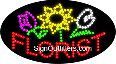 Florist with Flower Graphic LED Sign - Flashing Design