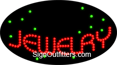 Jewelry with Diamond Graphic LED Sign - Flashing Design