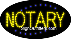 Notary LED Sign - Flashing Design