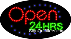 Open 24 Hrs LED Sign - Flashing Design