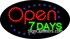 Open 7 Days LED Sign - Flashing Design