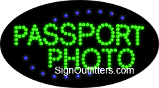 Passport Photo LED Sign - Flashing Design