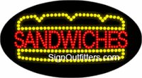 Sandwiches with Bread Graphic LED Sign - Flashing Design