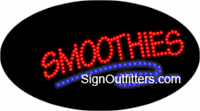 Smoothies with Drink Graphic LED Sign - Flashing Design