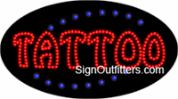 Tattoo in Bubble Font LED Sign - Flashing Design