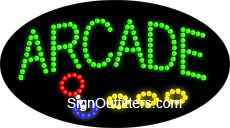 Arcade with Graphic LED Sign - Flashing Design