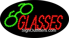 Glasses with Glasses Graphic LED Sign - Flashing Design