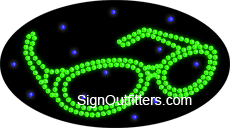 Sun Glasses Graphic LED Sign - Flashing Design