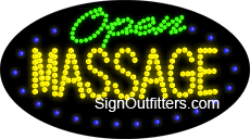 Open Massage LED Sign - Flashing Design