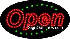 Open with Block Font LED Sign - Flashing Design