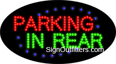 Parking In Rear LED Sign - Flashing Design