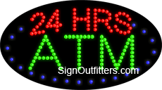 ATM 24 Hours LED Sign - Flashing Design