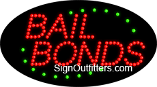 Bail Bonds LED Sign - Flashing Design