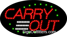 Carry Out LED Sign - Flashing Design