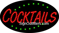 Cocktails LED Sign - Flashing Design