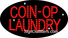 Coin-Op Laundry LED Sign - Flashing Design