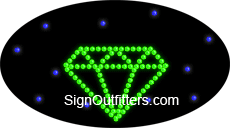 Diamond Graphic LED Sign - Flashing Design