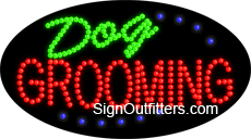 Dog Grooming LED Sign - Flashing Design