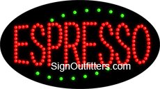 Espresso LED Sign - Flashing Design