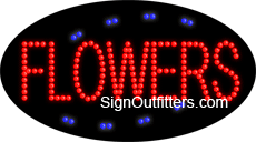 Flowers LED Sign - Flashing Design