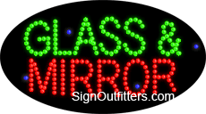 Glass & Mirror LED Sign - Flashing Design