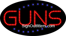 Guns LED Sign - Flashing Design