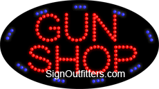 Gun Shop LED Sign - Flashing Design