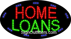 Home Loans LED Sign - Flashing Design