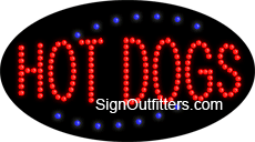 Hot Dogs LED Sign - Flashing Design