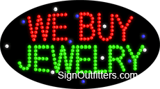 We Buy Jewelry LED Sign - Flashing Design