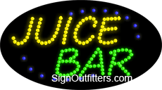 Juice Bar LED Sign - Flashing Design