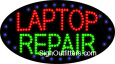 Laptop Repair LED Sign - Flashing Design