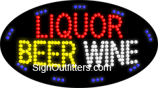 Liquor Beer Wine LED Sign - Flashing Design