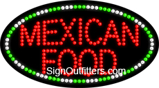 Mexican Food LED Sign - Flashing Design