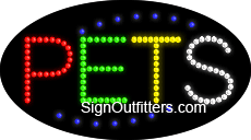 Pets LED Sign - Flashing Design
