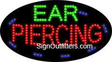 Ear Piercing LED Sign - Flashing Design