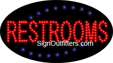 Restrooms LED Sign - Flashing Design