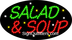 Salad & Soup LED Sign - Flashing Design