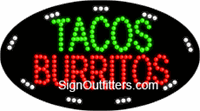 Tacos Burritos LED Sign - Flashing Design