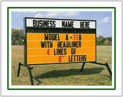 Portable Roadside Sign with Headliner (40 inch x 96 inch Sign Face, A-11H)
