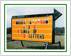 Portable Roadside Sign with Arrow (48 inch x 96 inch Sign Face, A-7)