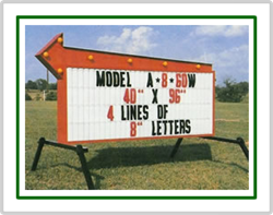 Portable Roadside Sign with Arrow (40 inch x 96 inch Sign Face)