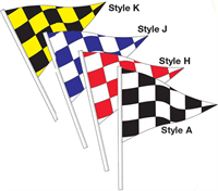 Antenna Checkered Flags - Triangle Shaped in 4 mil Poly