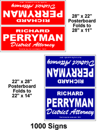 Cheap political signs.  Card board yard signs.
