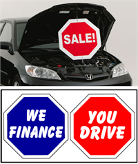 Under The Hood Twisting Sign - We Finance / You Drive