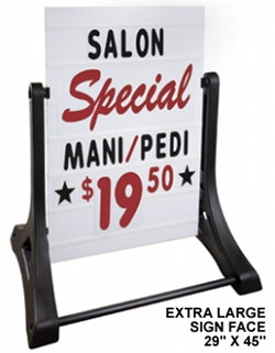 Swinger Sidewalk Sign Kit - White Sign Face - Deluxe EXTRA LARGE