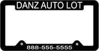 License Plate Frame #493 - Black